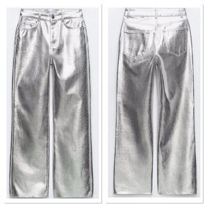 Zara Silver Straight Leg Jeans